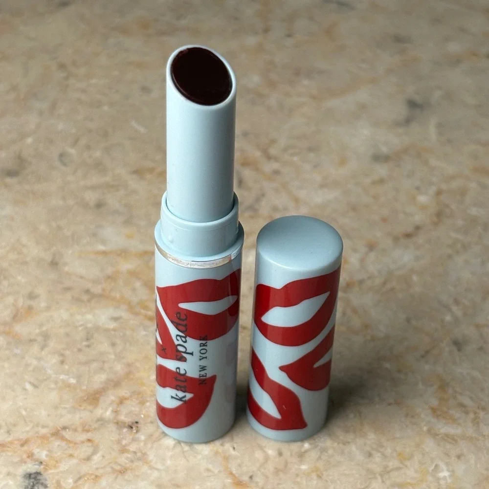 Clinique x Kate Spade Almost Lipstick Black Honey Sheer Glossy Berry Lip Print